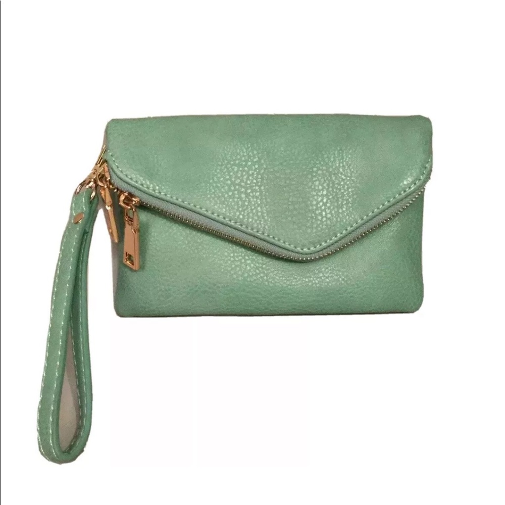 Urban Expressions Turquoise Clutch Crossbody Handbag
